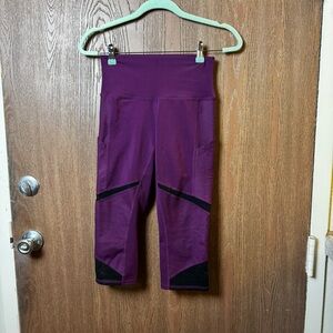 Alo Burgundy Mesh 3/4 Leggings